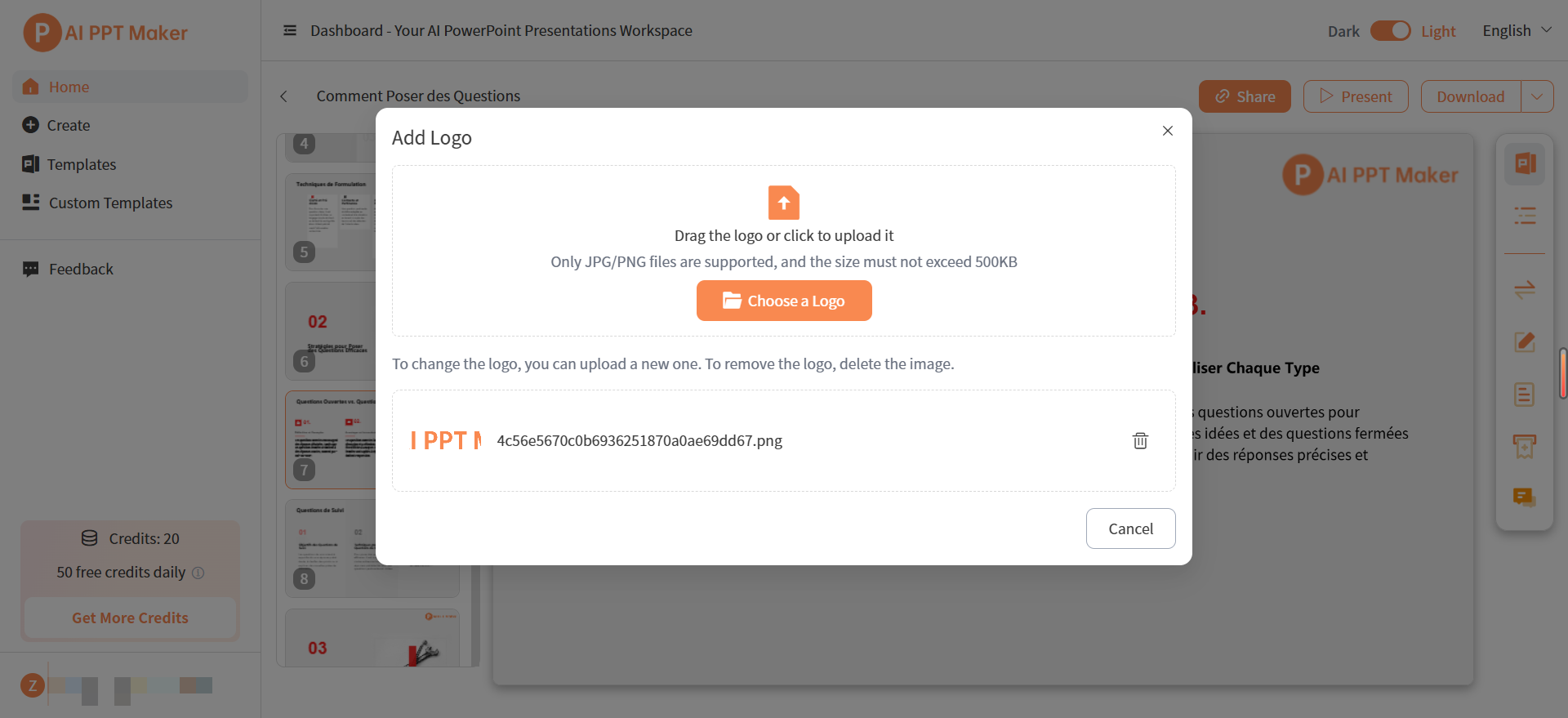 Apply Instantly: With a single click, the watermark is applied to all slides consistently and professionally.