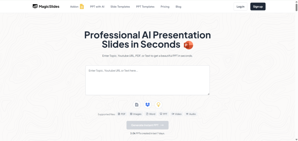 1. MagicSlides — Multi-Source Input for Smart Generation - AI PPT Maker