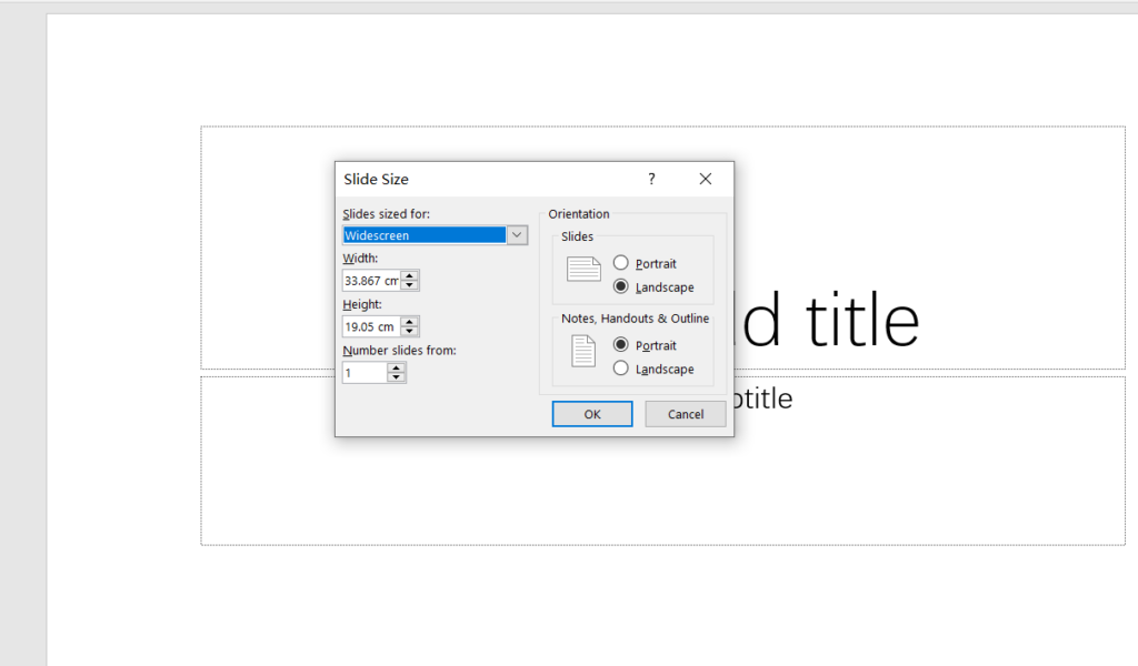 Choose Custom Slide Size