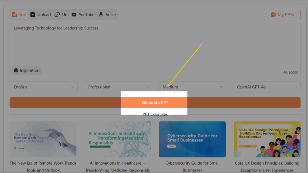 Click generate