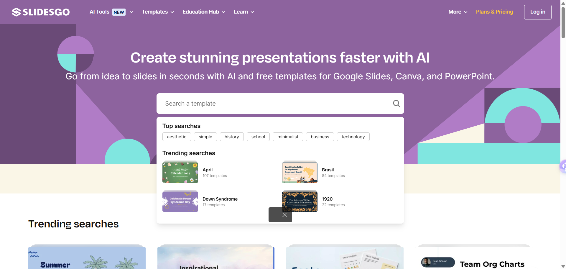 5. Slidesgo — Free Gamma AI PPT Templates, AI Magic in One Click - AI PPT Maker