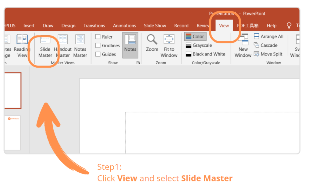 Go to the Slide Master: Navigate to the “View” tab and click on “Slide Master.” This ensures that the watermark appears on all slides.