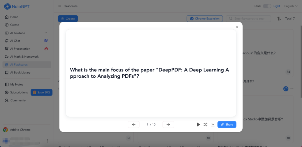 4. NoteGPT's AI Flashcard Maker