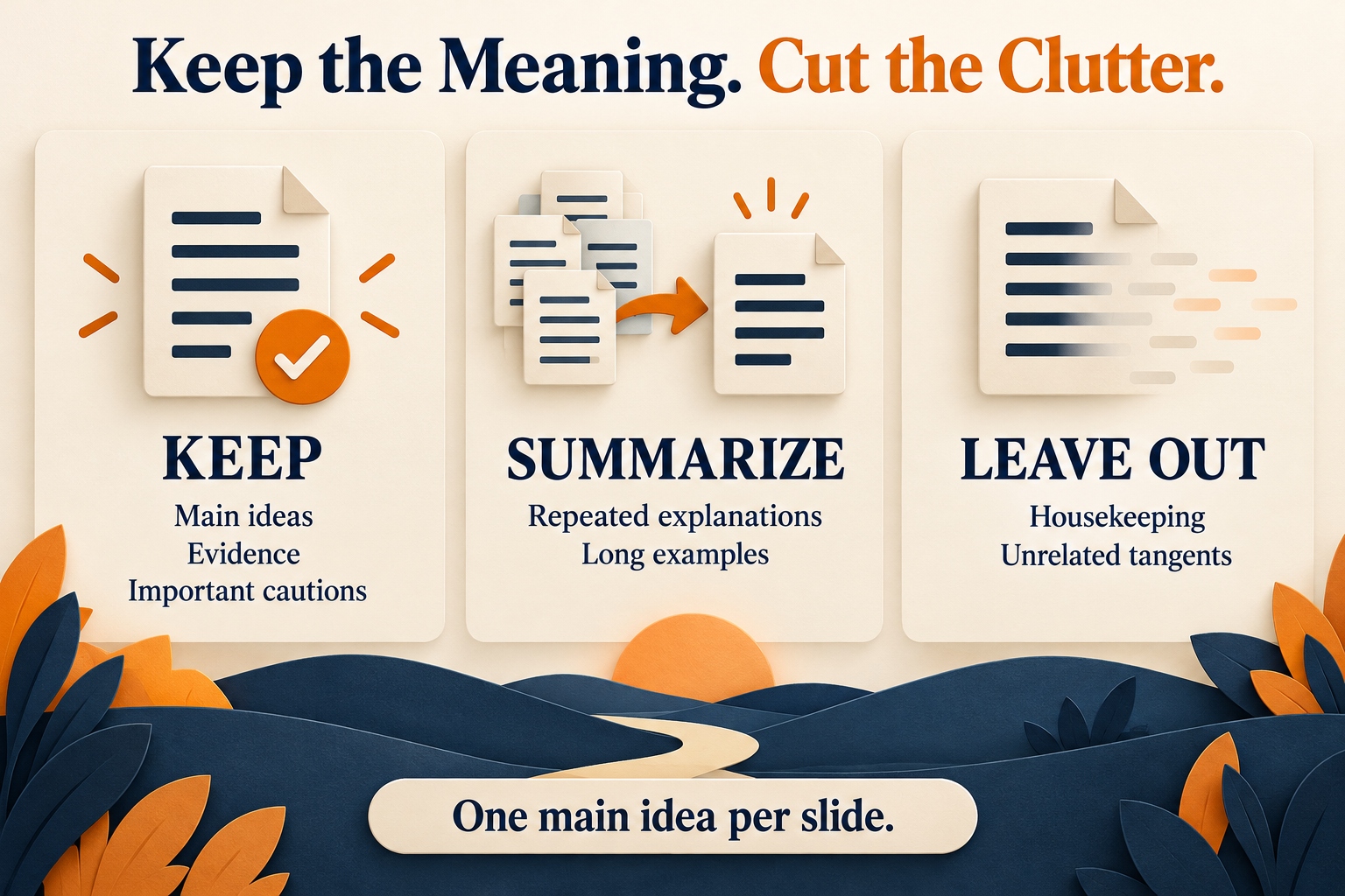 Keep Each Slide Focused on One Main Idea