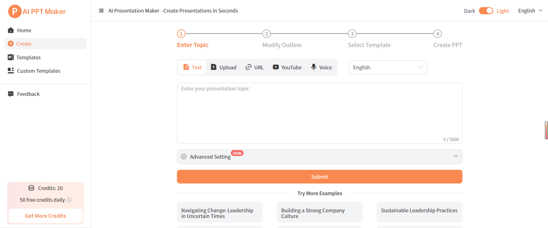 Make Your Presentation: Log in to AI PPT Maker and make your PowerPoint file.