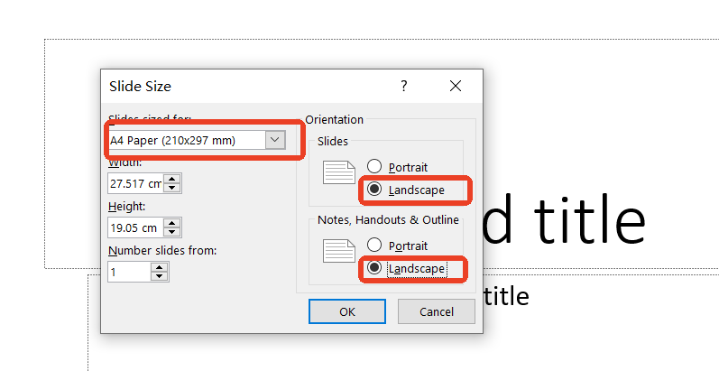Print-Friendly Slide Sizes (e.g., A4)
