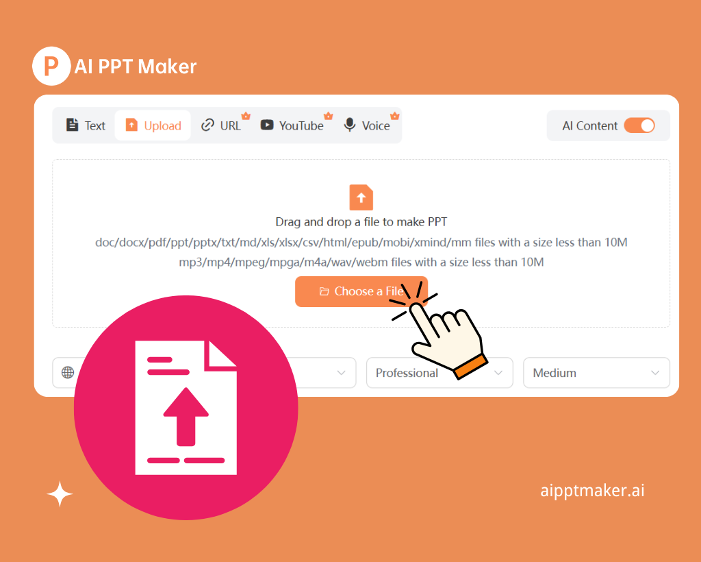 1. Upload Your Video File - AIPPTMaker