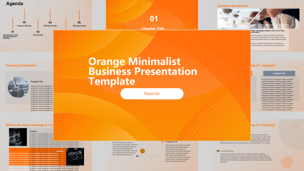 Orange Simple Business Presentation Template - AI PPT Maker