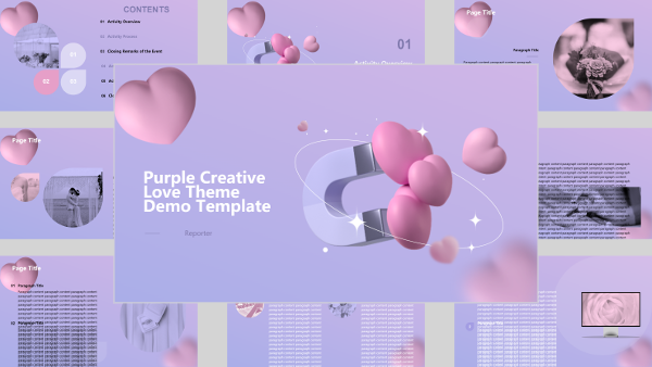 Purple Creative Love Theme Presentation - AI PPT Maker