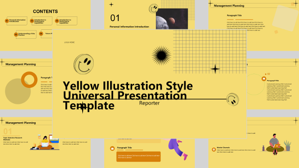 Yellow Illustration Style Presentation Template - AI PPT Maker