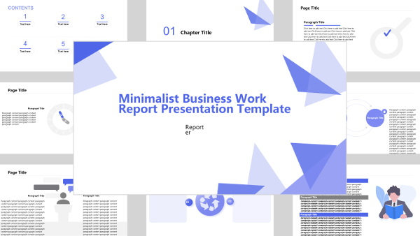 Minimalist Business Work Report Presentation - AI PPT Maker