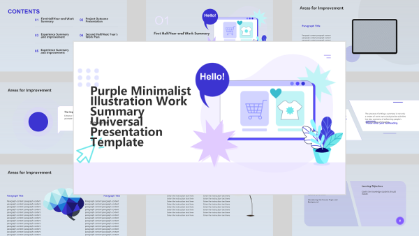Purple Simple Illustration Work Summary Presentation - AI PPT Maker