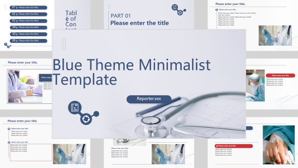 Blue Simple Theme Presentation Template - AI PPT Maker